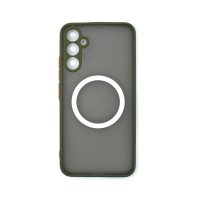 MagSafe silikonový kryt pro Samsung Galaxy S24 FE - Zelený
