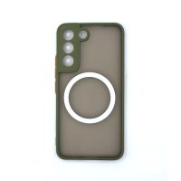MagSafe silikonový kryt pro Samsung Galaxy S22 - Zelený