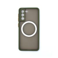 MagSafe silikonový kryt pro Samsung Galaxy S21 - Zelený