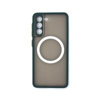 MagSafe silikonový kryt pro Samsung Galaxy S21 - Tmavě zelený