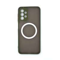 Silikonový kryt s magnetickým kroužkem pro Samsung Galaxy A13 4G - Zelený