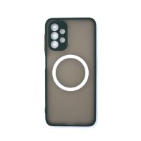 Silikonový kryt s magnetickým kroužkem pro Samsung Galaxy A13 4G - Tmavě zelený