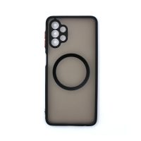 Silikonový kryt s magnetickým kroužkem pro Samsung Galaxy A32 5G - Černý