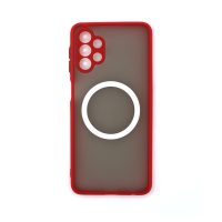 Silikonový kryt s magnetickým kroužkem pro Samsung Galaxy A32 5G - Červený