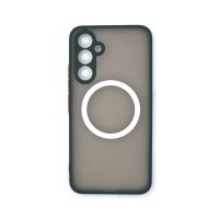 Silikonový kryt s magnetickým kroužkem pro Samsung Galaxy A34 - Tmavě zelený