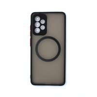 Silikonový kryt s magnetickým kroužkem pro Samsung Galaxy A52/A52 5G/A52S - Černý