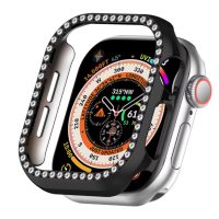 Ochranný rámeček s kamínky pro Apple Watch 10, 46 mm - Černý