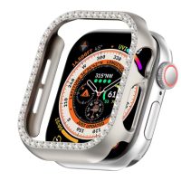Ochranný rámeček s kamínky pro Apple Watch 10, 46 mm - Stříbrný, matný