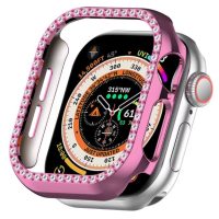 Ochranný rámeček s kamínky pro Apple Watch 10, 42 mm - Růžový