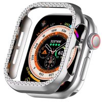 Ochranný rámeček s kamínky pro Apple Watch 10, 42 mm - Stříbrný