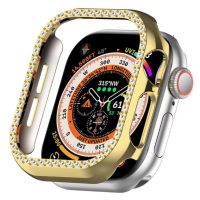 Ochranný rámeček s kamínky pro Apple Watch 10, 42 mm - Zlatý