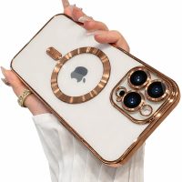 MagSafe silikonový kryt pro iPhone 12 - Měděný, metalický