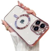 MagSafe silikonový kryt pro iPhone 16 Pro - Růžový, metalický