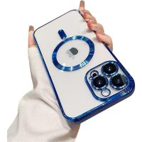 MagSafe silikonový kryt pro iPhone 12 Pro Max - Modrý, metalický