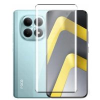 Ochranné sklo pro Xiaomi Poco M8 Pro 5G - Černé, zaoblené