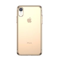Silikonový kryt Baseus na iPhone XR - Zlatá transparentní