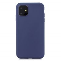 Matný silikonový obal na iPhone 11 - Tmavě modrá