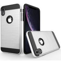 Odolný kryt na iPhone XR - Bílá broušená textura