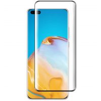 Ochranné sklo pro Huawei P40 Pro - Černé, zaoblené
