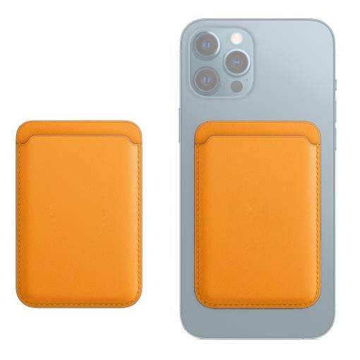 Foto - MagSafe peněženka kožená na iPhone - žlutá