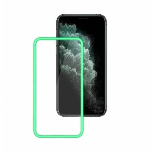 Foto - Svítící ochranné sklo pro iPhone SE 2022, SE 2020, 8 a 7 - Zelené