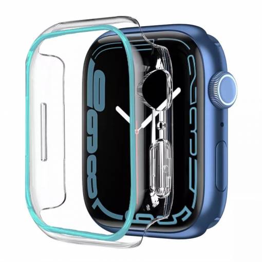 Foto - Ochranný rámeček pro Apple Watch - Modrý, svítící, 41 mm