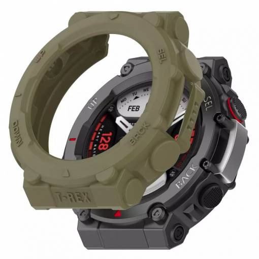 Foto - Silikonový rámeček pro Amazfit T-Rex 2 - Khaki