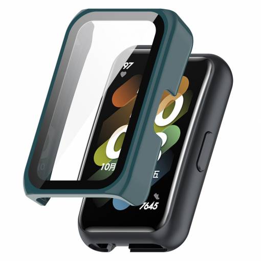 Foto - Ochranný kryt pro Huawei Band 6 a 7, Honor Band 6 a 7 a Huawei Watch Fit Mini - Tmavě zelený
