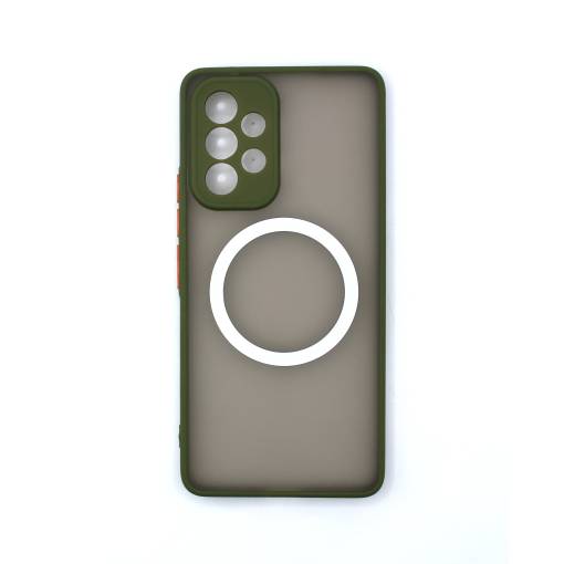 Foto - Silikonový kryt s magnetickým kroužkem pro Samsung Galaxy A52/A52 5G/A52S - Zelený