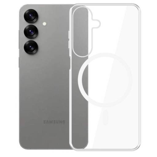Foto - MagSafe silikonový kryt pro Samsung Galaxy S25 - Průhledný