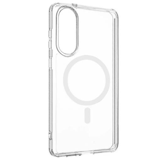 Foto - MagSafe silikonový kryt pro Samsung Galaxy S25 Edge - Průhledný