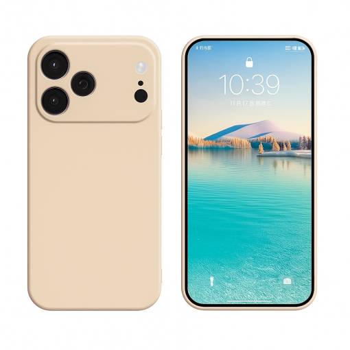 Foto - Silikonový kryt pro iPhone 17 Pro Max - Béžový