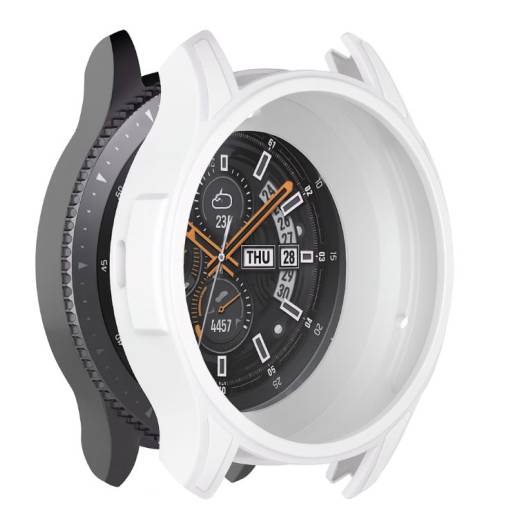 Foto - Silikonový rámeček pro Samsung Gear S3 a Galaxy Watch 46 mm - Bílý