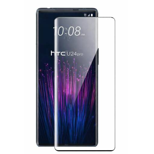Foto - Ochranné sklo pro HTC U24 Pro - Černé, zaoblené