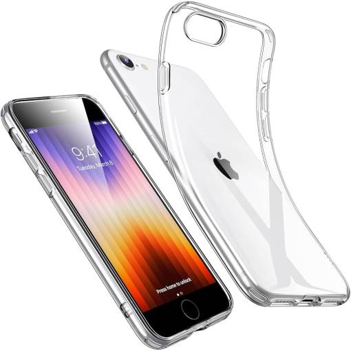 Foto - Silikonový kryt pro iPhone SE 2022, SE 2020, 7 a 8 - Průhledný