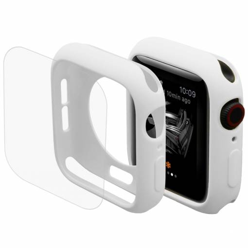 Foto - ENKAY Kryt + sklo pro Apple Watch 44mm - Bílá