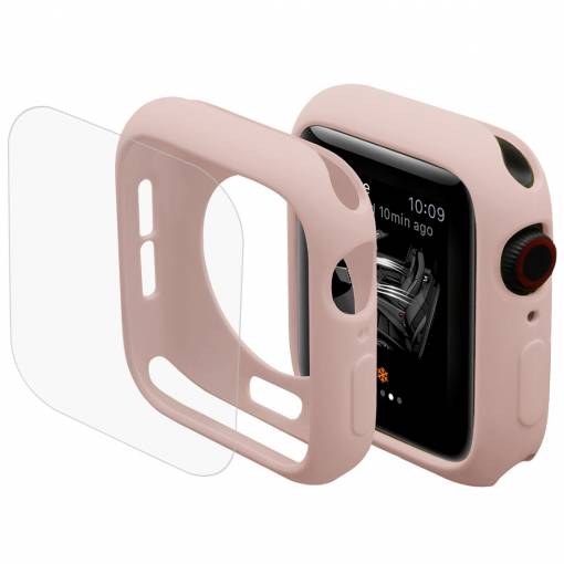 Foto - ENKAY Kryt + sklo pro Apple Watch 44mm - Růžová