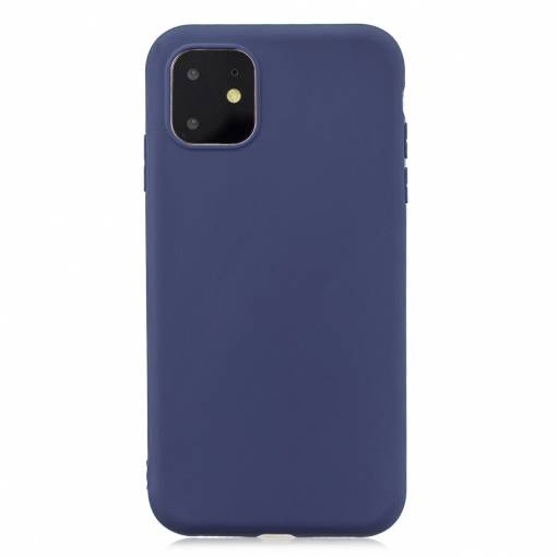 Foto - Matný silikonový obal na iPhone 11 - Tmavě modrá