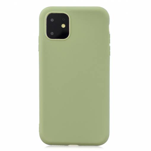 Foto - Matný silikonový obal na iPhone 11 - Hráškově zelená