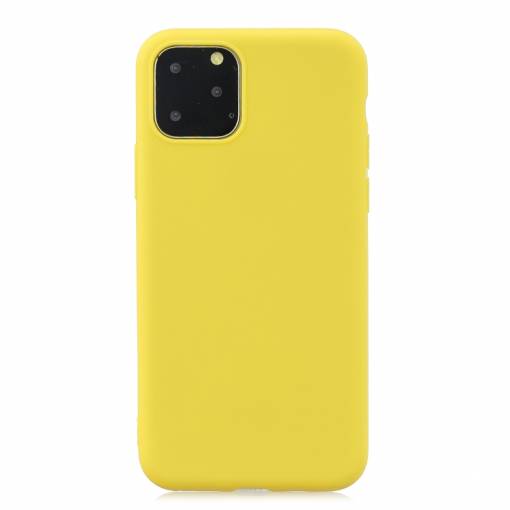 Foto - Matný silikonový obal na iPhone 11 Pro - Žlutá