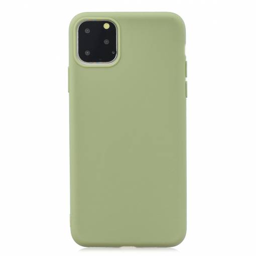 Foto - Matný silikonový obal na iPhone 11 Pro Max - Hráškově zelená