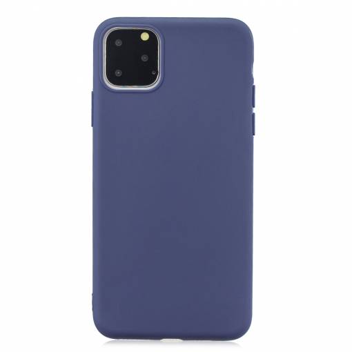 Foto - Matný silikonový obal na iPhone 11 Pro Max - Tmavě modrá