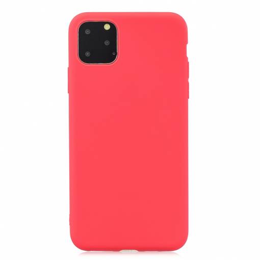 Foto - Matný silikonový obal na iPhone 11 Pro Max - Červená