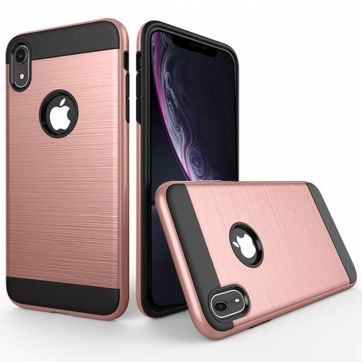 Foto - Odolný kryt na iPhone XR - Růžová broušená textura