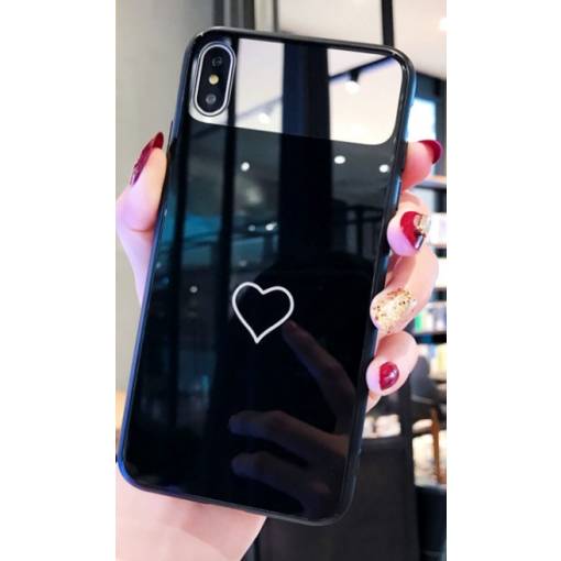 Foto - Kryt Glass & Mirror Love na iPhone 6/ 6S - Černá