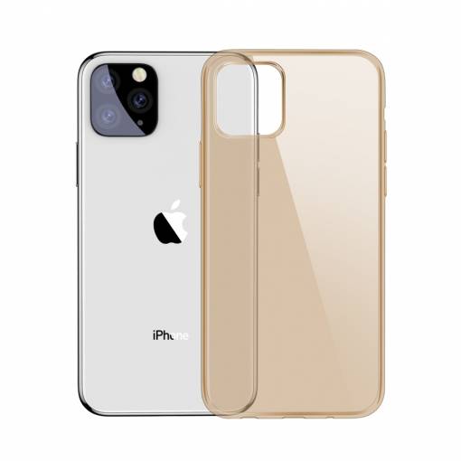 Foto - Silikonový kryt Baseus na iPhone 11 Pro - Zlatá transparentní