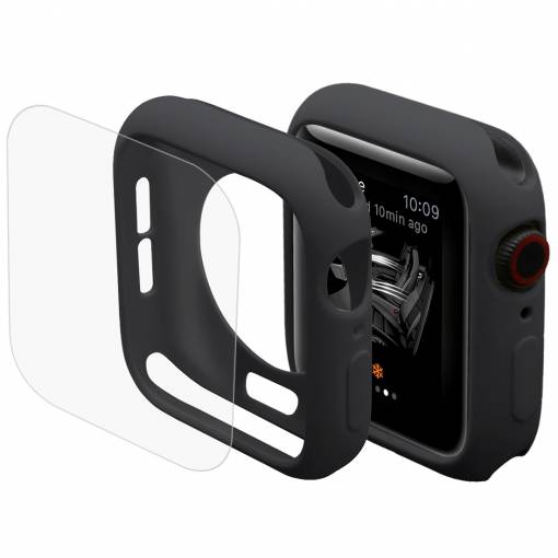 Foto - ENKAY Kryt + sklo pro Apple Watch 40mm - Černá