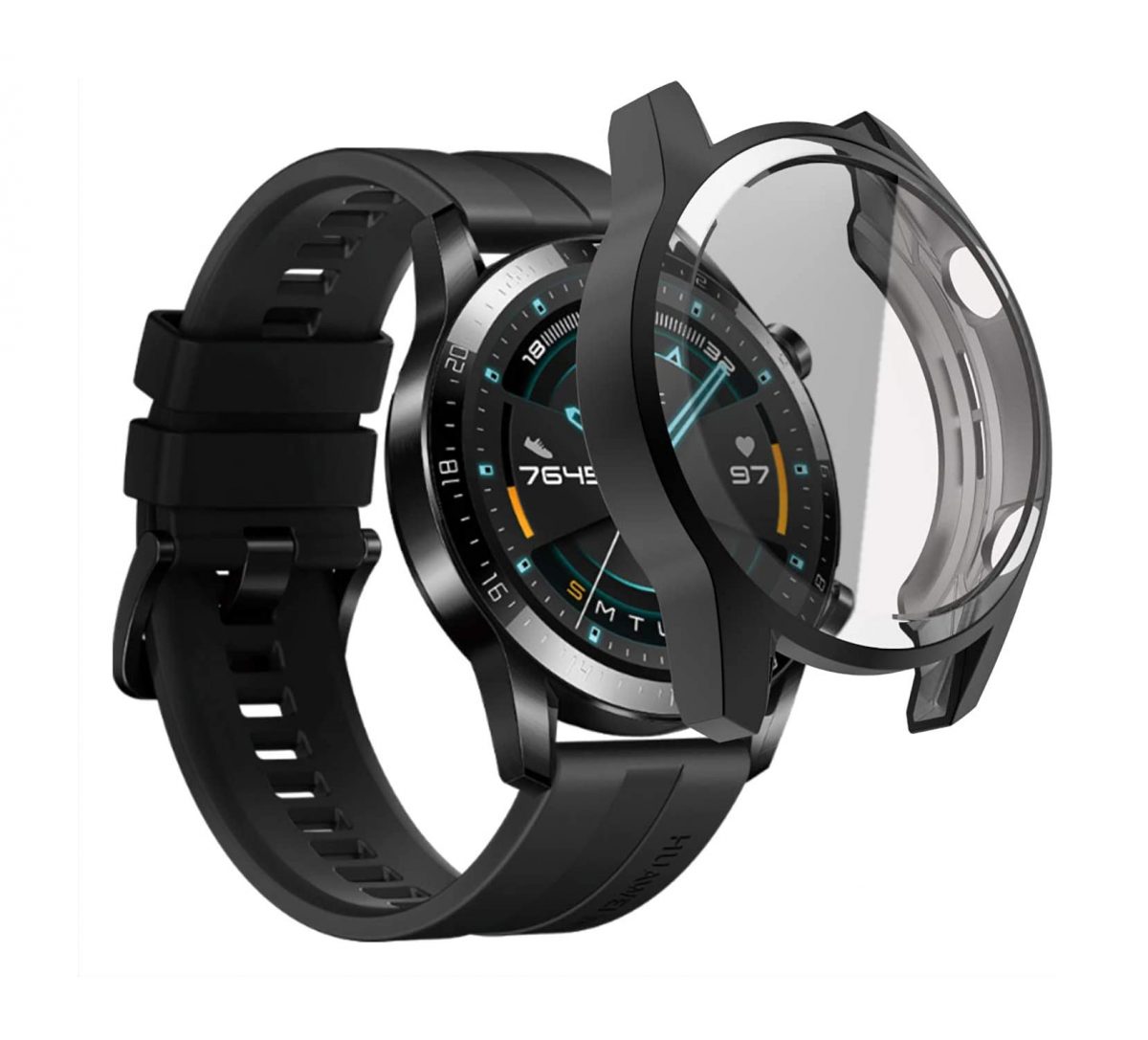 Ochranný kryt pro Huawei Watch GT 2 - Černý, 46 mm