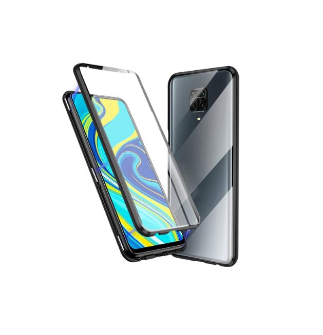 Magnetický kryt pro Xiaomi Redmi Note 9 Pro, Note 9 Pro Max, Note 9S - Černý